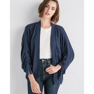 NWT Lucky Brand M dolman sleeves knit open front cardigan sweater navy lagenlook